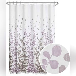 NEW! Maytex Sylvia Purple 70" x 72" Printed Faux Silk Fabric Shower Curt…